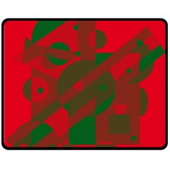 Red And Green Abstract Design Fleece Blanket (medium) 