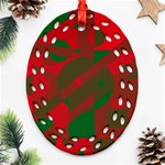 Red and green abstract design Ornament (Oval Filigree)  Front