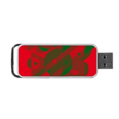 Red And Green Abstract Design Portable Usb Flash (two Sides) by Valentinaart