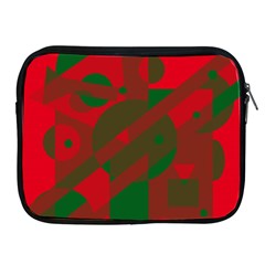 Red And Green Abstract Design Apple Ipad 2/3/4 Zipper Cases by Valentinaart