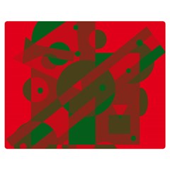 Red And Green Abstract Design Double Sided Flano Blanket (medium) 