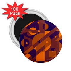 Blue And Orange Abstract Design 2 25  Magnets (100 Pack)  by Valentinaart