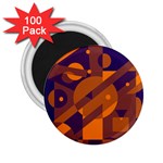 Blue and orange abstract design 2.25  Magnets (100 pack)  Front