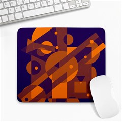 Blue And Orange Abstract Design Large Mousepads by Valentinaart