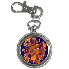 Blue And Orange Abstract Design Key Chain Watches by Valentinaart