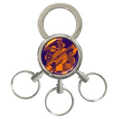 Blue And Orange Abstract Design 3-ring Key Chains by Valentinaart