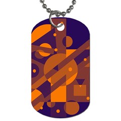 Blue And Orange Abstract Design Dog Tag (two Sides) by Valentinaart