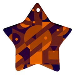 Blue And Orange Abstract Design Star Ornament (two Sides)  by Valentinaart