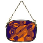 Blue and orange abstract design Chain Purses (One Side)  Front