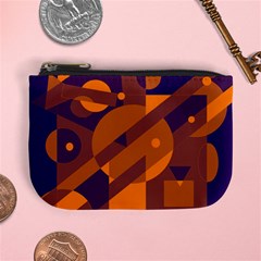 Blue And Orange Abstract Design Mini Coin Purses by Valentinaart