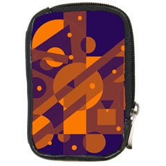 Blue And Orange Abstract Design Compact Camera Cases by Valentinaart