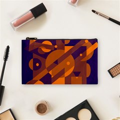 Blue And Orange Abstract Design Cosmetic Bag (small)  by Valentinaart