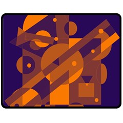 Blue And Orange Abstract Design Fleece Blanket (medium) 