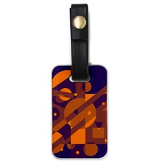 Blue And Orange Abstract Design Luggage Tags (one Side)  by Valentinaart