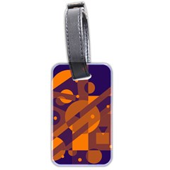 Blue And Orange Abstract Design Luggage Tags (two Sides) by Valentinaart