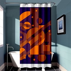 Blue And Orange Abstract Design Shower Curtain 36  X 72  (stall) 