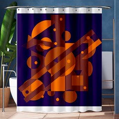 Blue And Orange Abstract Design Shower Curtain 60  X 72  (medium) 