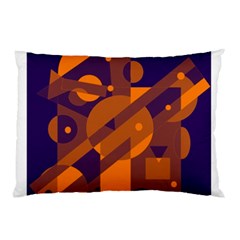 Blue And Orange Abstract Design Pillow Case (two Sides)