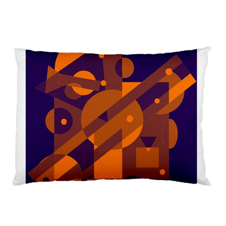 Blue and orange abstract design Pillow Case (Two Sides)