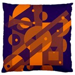 Blue and orange abstract design Large Cushion Case (Two Sides) Front