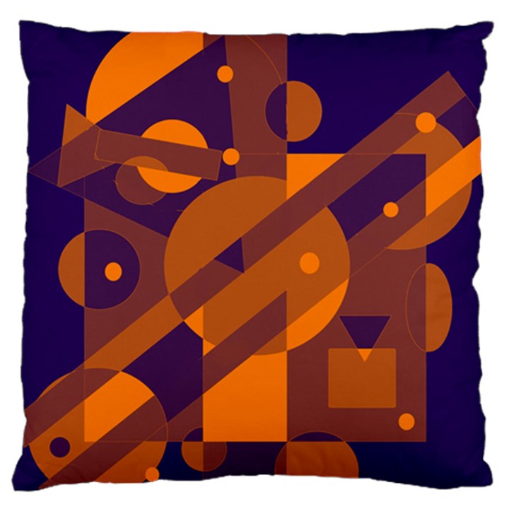 Blue and orange abstract design Large Cushion Case (Two Sides)