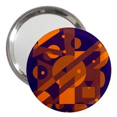 Blue And Orange Abstract Design 3  Handbag Mirrors by Valentinaart