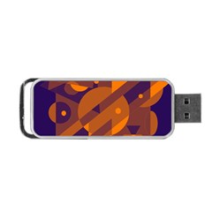 Blue And Orange Abstract Design Portable Usb Flash (two Sides)