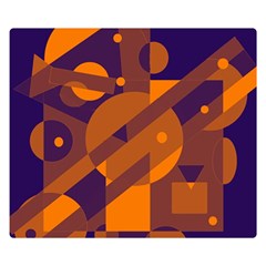 Blue And Orange Abstract Design Double Sided Flano Blanket (small) 