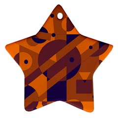 Orange And Blue Abstract Design Star Ornament (two Sides)  by Valentinaart