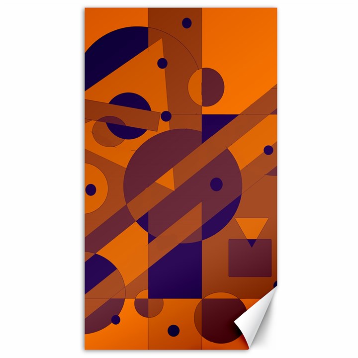 Orange and blue abstract design Canvas 40  x 72  