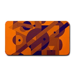 Orange And Blue Abstract Design Medium Bar Mats by Valentinaart