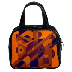 Orange And Blue Abstract Design Classic Handbags (2 Sides) by Valentinaart