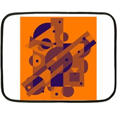 Orange And Blue Abstract Design Fleece Blanket (mini)