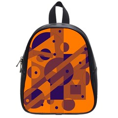 Orange And Blue Abstract Design School Bags (small)  by Valentinaart