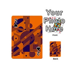 Orange And Blue Abstract Design Playing Cards 54 (mini) 