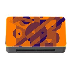 Orange And Blue Abstract Design Memory Card Reader With Cf