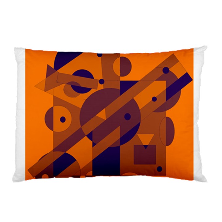 Orange and blue abstract design Pillow Case (Two Sides)