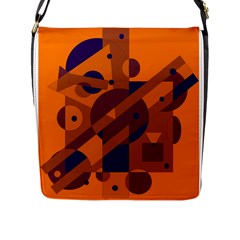 Orange And Blue Abstract Design Flap Messenger Bag (l)  by Valentinaart