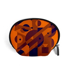 Orange And Blue Abstract Design Accessory Pouches (small)  by Valentinaart