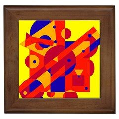 Colorful Abstraction Framed Tiles by Valentinaart