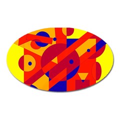 Colorful Abstraction Oval Magnet by Valentinaart