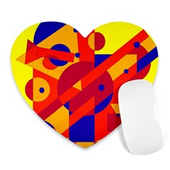 Colorful Abstraction Heart Mousepads by Valentinaart