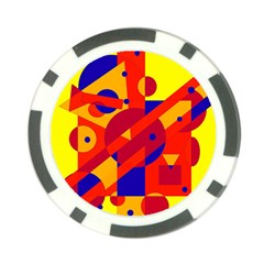 Colorful Abstraction Poker Chip Card Guards by Valentinaart