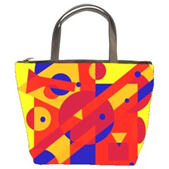 Colorful Abstraction Bucket Bags by Valentinaart