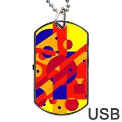 Colorful Abstraction Dog Tag Usb Flash (one Side)