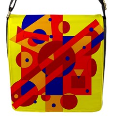 Colorful Abstraction Flap Messenger Bag (s) by Valentinaart