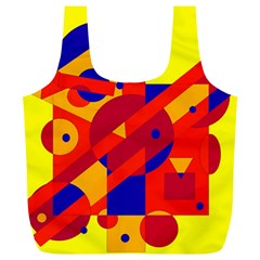 Colorful Abstraction Full Print Recycle Bags (l)  by Valentinaart