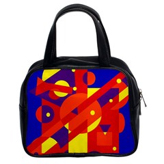 Blue And Orange Abstract Design Classic Handbags (2 Sides) by Valentinaart