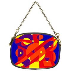 Blue And Orange Abstract Design Chain Purses (one Side)  by Valentinaart