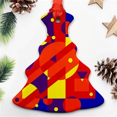 Blue And Orange Abstract Design Ornament (christmas Tree)